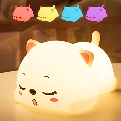 YingStar Luz Nocturna Infantil Lámpara Quitamiedos Portátil USB Recargable Lámpara Infantil LED Brillos Ajustables Colores RGB con Mando Luz para Bebe Silicona Suave para Habitación Dormitorio Sala YingStar Luz Nocturna Infantil Lámpara Quitamiedos Portátil USB Recargable Lámpara Infantil LED Brillos Ajustables Colores RGB con Mando Luz para Bebe Silicona Suave para Habitación Dormitorio Sala