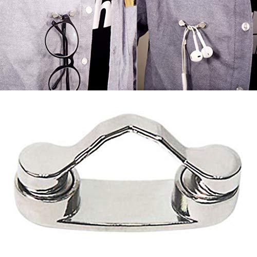 Yiwann Soporte magnético de acero inoxidable para gafas, soporte para gafas, clip para ropa, hebilla de imán para gafas