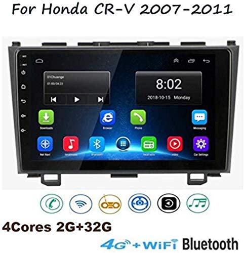 YLCCC 2 DIN Radio De Coche para Honda CR-V 2007-2011 GPS Android 8.1 Estéreo del Espejo De Coche Enlace 9"de Pantalla Táctil USB AUX SWC Dab + USB MP5