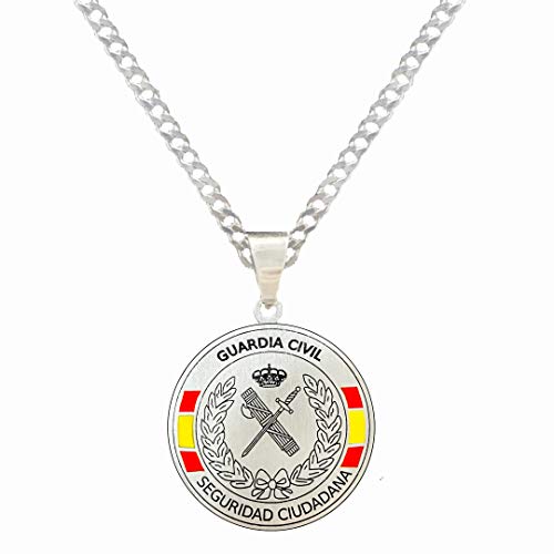 Yo Me Quedé en Casa Colgante Plata Guardia Civil Seguridad Ciudadana 25mm | Colgante Hombre Plata | Regalo Original (45)