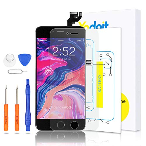 Yodoit Pantalla Completa para iPhone 6s Plus LCD Negro, Ensamblaje de Reemplazo del Digitalizador con Piezas de Repuesto (cámara Frontal, Botón Home) + Herramienta (5,5 Pulgadas) Yodoit Pantalla Completa para iPhone 6s Plus LCD Negro, Ensamblaje de Reemplazo del Digitalizador con Piezas de Repuesto (cámara Frontal, Botón Home) + Herramienta (5,5 Pulgadas)
