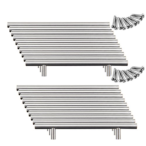 Yorbay 20xTirador de barra Manija barral acero de inoxidable, diámetro 12mm(128mm/Distancia de agujeros)