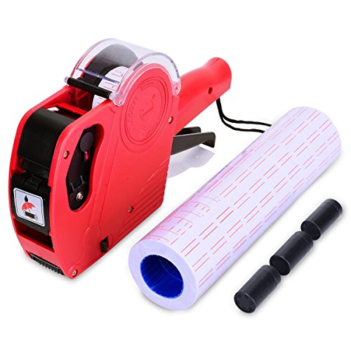 YoungRich Máquina Etiquetadora Pistola de Precio de 8 Caracteres 10 Rollos de Etiquetas y 2pcs Tinta de Repuesto Uso en la Oficina Tienda al por Meno de la Tienda de Comestibles Marking Rojo YoungRich Máquina Etiquetadora Pistola de Precio de 8 Caracteres 10 Rollos de Etiquetas y 2pcs Tinta de Repuesto Uso en la Oficina Tienda al por Meno de la Tienda de Comestibles Marking Rojo