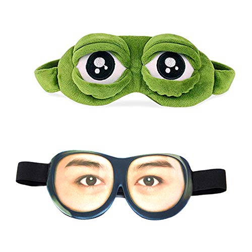 YouU Máscara del sueño Gafas de Sueño Rana, 3D Parodia con Los Ojos Vendados para Dormir para niños Hombres, Mujeres, familias y niños (protección para los Ojos) (Hombres)