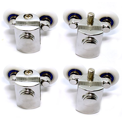 YUANQIAN Ducha Doble Puerta Ruedas Ducha Puerta Rodillos 4 Piezas (2 Parte Superior + 2 Parte Inferior) (23mm) YUANQIAN Ducha Doble Puerta Ruedas Ducha Puerta Rodillos 4 Piezas (2 Parte Superior + 2 Parte Inferior) (23mm)