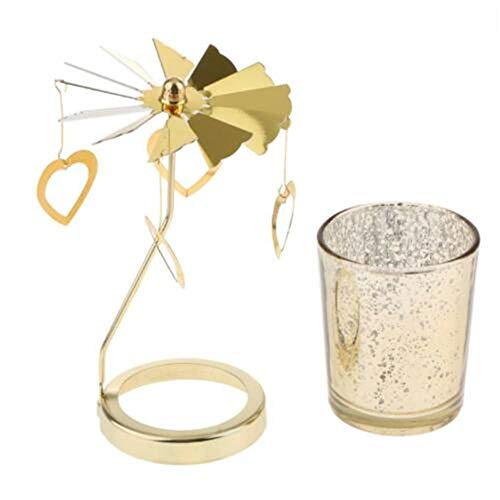 YZCKW Rotary Spinning Candleholder Tea Light Holder Candelabro Navidad Decoración del Hogar-In Candelero
