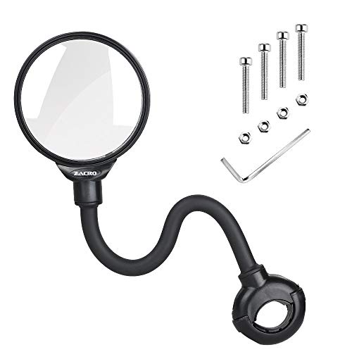 Zacro Espejo Retrovisor de Bicicleta,360° Adjustable para Bicicleta Manillar,Espejor Rotativo Universal,Ángulo Amplio para Carretera Montaña Zacro Espejo Retrovisor de Bicicleta,360° Adjustable para Bicicleta Manillar,Espejor Rotativo Universal,Ángulo Amplio para Carretera Montaña