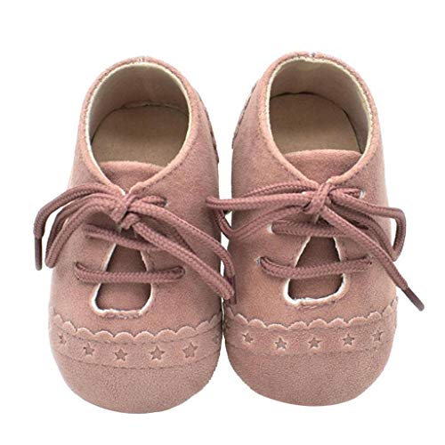 Zapatos Bebé Niña 2019 SHOBDW Zapatos Bebé Niño Verano Suela Suave Antideslizante Zapatillas Ata para Arriba Zapatos Bajos Linda Zapatos Bebé Recién Nacida Zapatos Bebe Primeros Pasos(Rosa,12~18)