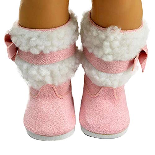 Zapatos de muñecas para niñas Botas de nieve cálidas de invierno Zapatos para muñeca de bebé de 18 pulgadas Zapatos de Navidad de invierno Accesorios para muñecas Mini zapatos de regalo para niños