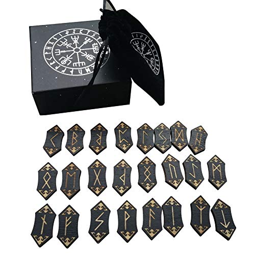 ZDYS Tarot Cards - Juego de tarjetas de madera para meditación y adivinación de runa nórdica, con bolsa de almacenamiento para principiantes ZDYS Tarot Cards - Juego de tarjetas de madera para meditación y adivinación de runa nórdica, con bolsa de almacenamiento para principiantes