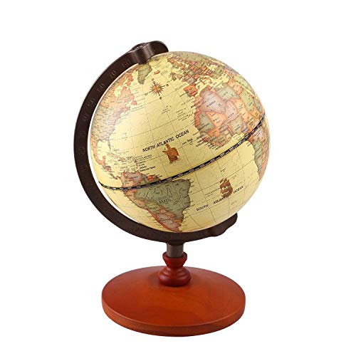 ZHANGYY Globo del Mundo Antiguo Globo de Escritorio Decorativo Antiguo Globo de geografía de Tierra giratoria Base de Madera Globo Educativo para decoración del hogar y la Oficina Geografí ZHANGYY Globo del Mundo Antiguo Globo de Escritorio Decorativo Antiguo Globo de geografía de Tierra giratoria Base de Madera Globo Educativo para decoración del hogar y la Oficina Geografí