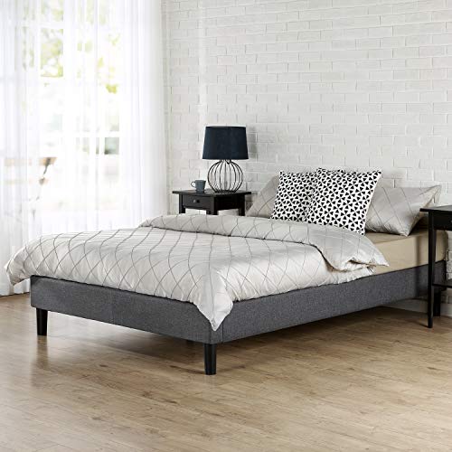 Zinus Bastidor para cama de plataforma tapizado esencial Curtis, Sin necesidad de usar un somier, Sólido soporte de listones de madera, Fácil montaje, Sin cabecero, 150 x 190 cm