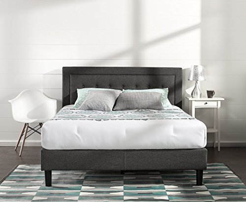 Zinus Cama de plataforma premium con tapizado con botones Dachelle, Camas de Plataforma, Sin necesidad de usar un somier, Sólido soporte de listones de madera, Fácil montaje, 150 x 190 cm