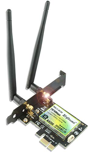 Ziyituod 3000Mbps WiFi 6 Bluetooth5.1 Tarjeta PCIe WiFi para PC | Intel WiFi 6 AX200 | 5G / 2.4G, 160MHz, OFDMA, latencia ultrabaja | para Windows 10 de 64 bits