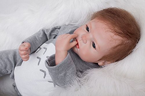 ZIYIUI Realista Bebe Reborn Niño Muñeca Reborn Baby Dolls Silicona Recién Nacido 22 Pulgadas Niños Juguete Regalo