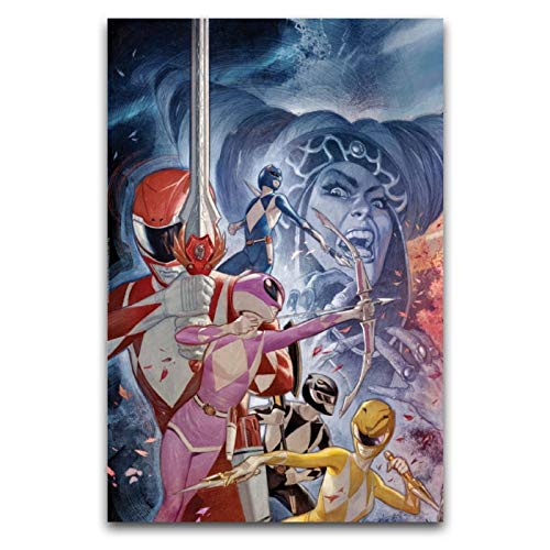ZSBoBo Póster de Power Rangers Versus Rita Repulsa cómics y exquisito lienzo artístico de pared, lienzo material de pared, pasillos, hoteles, clubes de ocio 30 x 45 cm, enmarcado o sin marco