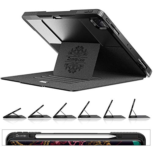 Ztotop Funda para iPad Pro de 12.9 pulgadas 2020/2018,protección con 6 ángulos de visión ajustables, compatible con iPad Pencil de segunda generación, Función automática de reposo / activación, Negro Ztotop Funda para iPad Pro de 12.9 pulgadas 2020/2018,protección con 6 ángulos de visión ajustables, compatible con iPad Pencil de segunda generación, Función automática de reposo / activación, Negro