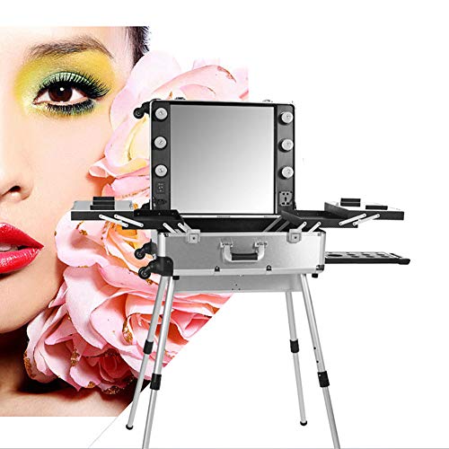 ZXCASD Profesional Estuche De Maquillaje, Maletín De Maquillaje Maletas Portátil con 4 Ruedas Y Luces Y Espejo, Tablero De Cubierta Y Bandejas ZXCASD Profesional Estuche De Maquillaje, Maletín De Maquillaje Maletas Portátil con 4 Ruedas Y Luces Y Espejo, Tablero De Cubierta Y Bandejas