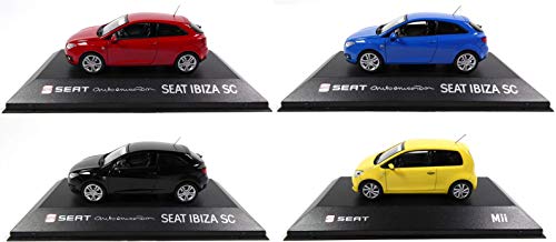 - Lote de 4 Coches 1/43 compatibles con Seat New Ibiza SC + MII (SE: 05 + 06 + 07 + 10)