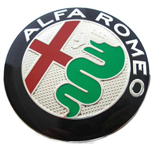 2 Emblemas escudo Alfa Romeo verde Logo 74 mm MY 2016 capó delantero trasero Emblema Green 147 156 159 Brera Mito Metal