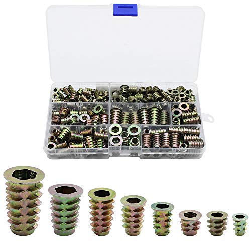 230 Piezas Tuercas de Inserción de Aleación de Zinc Insertos Roscados con Rosca de Madera Tuercas Insertar M4 M5 M6 M8 Kit de Herramientas para la Mayoría de las Tuercas de Muebles 230 Piezas Tuercas de Inserción de Aleación de Zinc Insertos Roscados con Rosca de Madera Tuercas Insertar M4 M5 M6 M8 Kit de Herramientas para la Mayoría de las Tuercas de Muebles