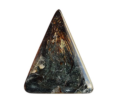 39X32X5 MM Tamaño Natural Astrophyllite Cabochon, Fuego Dorado, Forma Triángulo, Cola Península Piedra Preciosa AG-7102