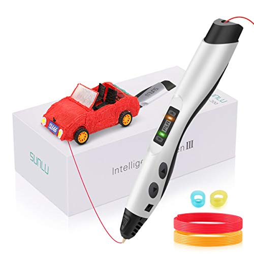 3D Drawing Pen for Kids and Adults, Intelligent 3D Pen, 3D Printing Pen, Need to Use By Euro Plug, Black&White