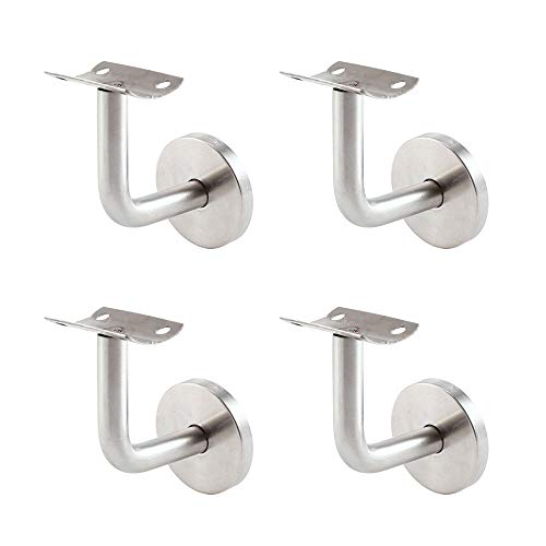 4 Piezas Acero Inoxidable Soporte Pasamanos Interior & Exterior Soporte para Barandilla Soporte de Pared Soportes (Plata) (B) 4 Piezas Acero Inoxidable Soporte Pasamanos Interior & Exterior Soporte para Barandilla Soporte de Pared Soportes (Plata) (B)