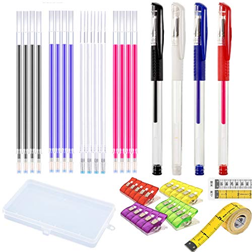 4 Piezas de Bolígrafos Borrables de Calor Rotulador de Tela con Piezas de Recargas, La Tinta Desaparecen con El Calor,Recambios de Boligrafos Borrables para Acolchado y Costura 4 Piezas de Bolígrafos Borrables de Calor Rotulador de Tela con Piezas de Recargas, La Tinta Desaparecen con El Calor,Recambios de Boligrafos Borrables para Acolchado y Costura