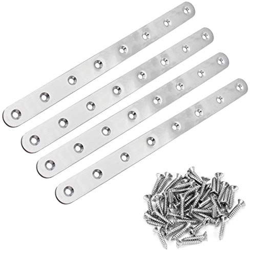 4 Piezas Placa Union Soportes Planos 245mm x 20mm x 3mm Placas de Fijación de Metal Plano Pletina Acero Inoxidable Soportes de Esquina Recto Unión para Madera Bricolaje con 32Piezas Tornillos 4 Piezas Placa Union Soportes Planos 245mm x 20mm x 3mm Placas de Fijación de Metal Plano Pletina Acero Inoxidable Soportes de Esquina Recto Unión para Madera Bricolaje con 32Piezas Tornillos