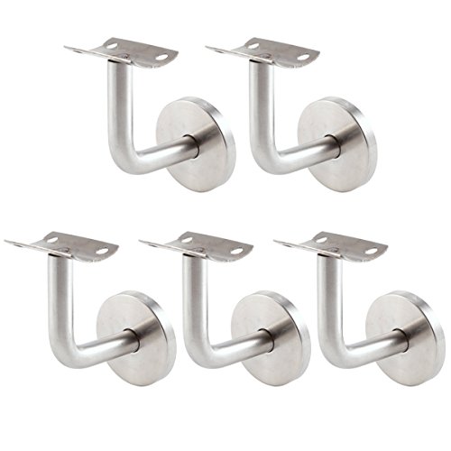 5pcs Soportes de Baranda Barandilla Pasamano de Acero Inoxidable 304 /201 para Escalera Pared (Acero inoxidable 304)