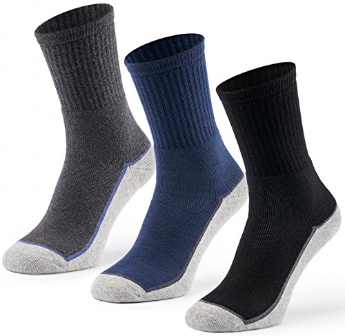 6 Pairs Mens Heavy Duty Work Socks Shoe Steel Toe Boot Socks Mat & Vic's (L Large, Color Mix 1)