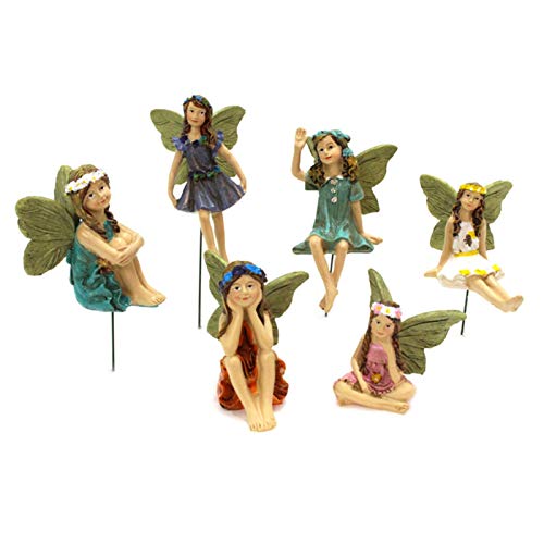 6 Piezas De Figuras De Hadas En Miniatura, Estatua De Decoración De Jardín De Hadas Casa De Muñecas Adornos De Jardín Decoración Para Tarta De Cumpleaños, Decoración Para Cupcakes, Figuras Decorativas