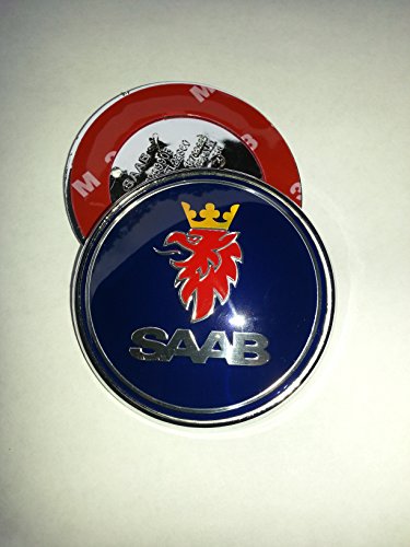 68 mm, insignia frontal para Saab (3 pines), color azul oscuro, resina.