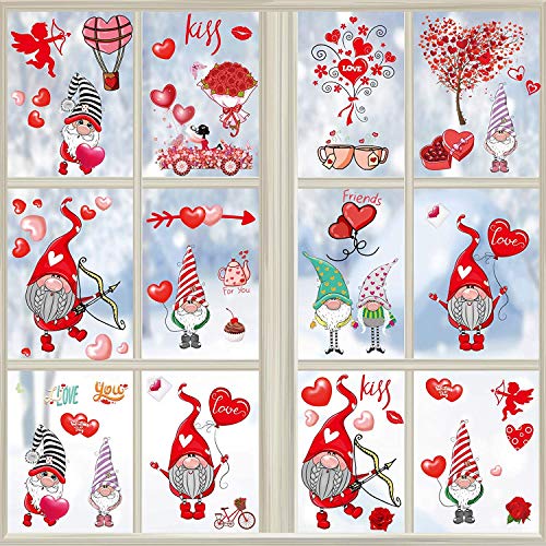 9 hojas de decoración de palos de ventana de San Valentín, pegatinas de ventana de corazón decoración de pared pegatinas de ventana extraíbles para 9 hojas de decoración de palos de ventana de San Valentín, pegatinas de ventana de corazón decoración de pared pegatinas de ventana extraíbles para