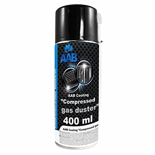 AAB PC Spray Limpiador 400ml - Limpiar Teclados, Ordenadores, Copiadoras, Cámaras, Impresoras y Otros Equipos Eléctricos, Duster, Eliminación de Polvo, Aire Comprimido, Spray Botella, Soplador