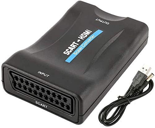 Adaptador de euroconector a HDMI, convertidor de euroconector a HDMI, adaptador de audio de vídeo compatible con HDMI 720P/1080P para HDTV STB VHS Xbox PS3 Sky Blu-ray DVD Player