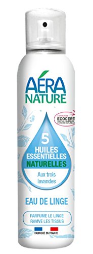 AERA NATURE: "Eau de Linge", Agua de lino con 3 aceites esenciales de lavanda - Ecocert controlado, Natural con 99,9% - repele las polillas - 125ml por el Laboratorio Columbus Natura