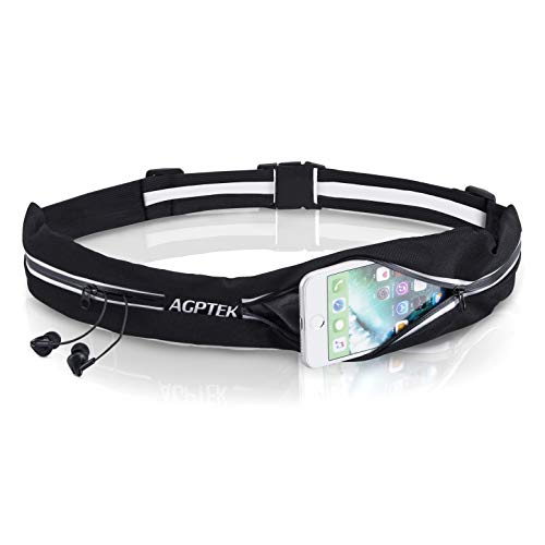 AGPTEK Riñonera Deportiva con Bandas Reflectantes y Cierre Cremallera, Cinturón Running Impermeable para Deportes o Viaje al Aire Libre, Negro AGPTEK Riñonera Deportiva con Bandas Reflectantes y Cierre Cremallera, Cinturón Running Impermeable para Deportes o Viaje al Aire Libre, Negro