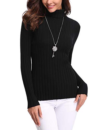 Aibrou Suéter de Cuello Alto para Mujer, Jersey Cuello Alto Manga Larga Mujer Primavera y Otoño