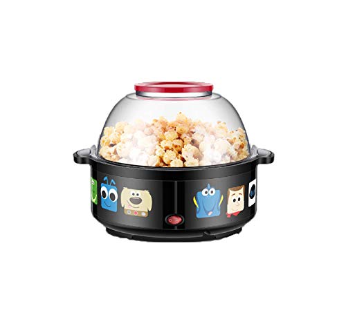 AJH Máquina de Palomitas de maíz esférica, máquina de Palomitas de maíz eléctrica de 3.6L para Palomitas de maíz saludables Bajas en Grasa, 550W fácil de Limpiar, Rojo