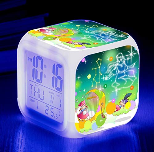 Alarm Clock LED Large Screen Display Time, Children's Birthday Gift Multi-Function Touch-Sensitive Alarm Clock Black