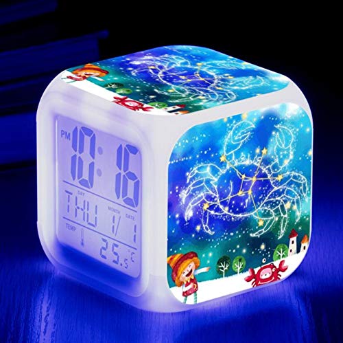 Alarm Clock LED Large Screen Display Time, Children's Birthday Gift Multi-Function Touch-Sensitive Alarm Clock Red