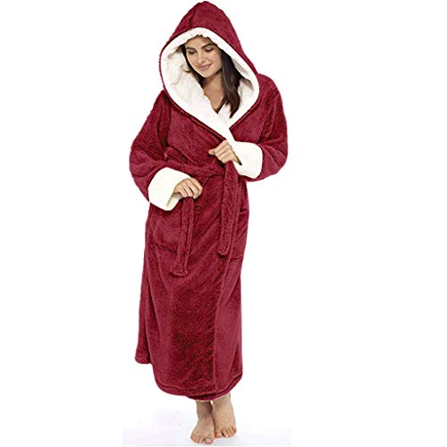Albornoz con Capucha Ropa de Casa Mujer Albornoz de Ducha Mujer Bata de Baño Franela con Cinturón Batas Cómodo y Cálido Ropa de Dormir Otoño Invierno Camisón Mujer Invierno Lonshell Albornoz con Capucha Ropa de Casa Mujer Albornoz de Ducha Mujer Bata de Baño Franela con Cinturón Batas Cómodo y Cálido Ropa de Dormir Otoño Invierno Camisón Mujer Invierno Lonshell