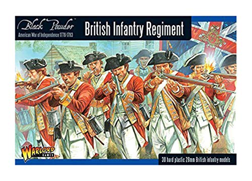 American Revolutionary War Black Powder: British Infantry Regiment 1776-1783 30 Plastic Toy Soldier Figures (28mm) Assembly Required