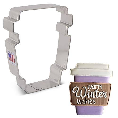 Ann Clark Cookie Cutters Cortador de galletas taza de café latte por Flour Box Bakery - 9,5 cm