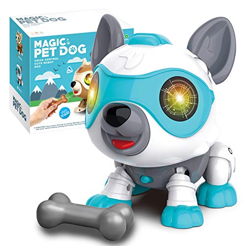 aovowog Perro Robot Juguete para Niños Juguete Interactivo con Emociones y Movimiento Buddy Interactivo Mascota Perro Juguete Que Anda y Ladra Juguete Friends niño 3 4 5 6 7 años