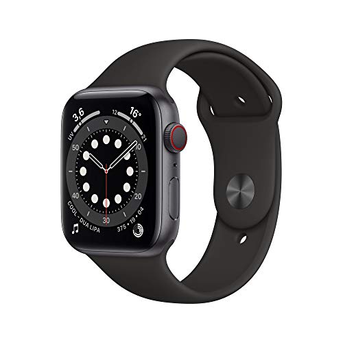 Apple Watch Series 6 (GPS + Cellular, 44 mm) Caja de aluminio en gris espacial - Correa deportiva negra