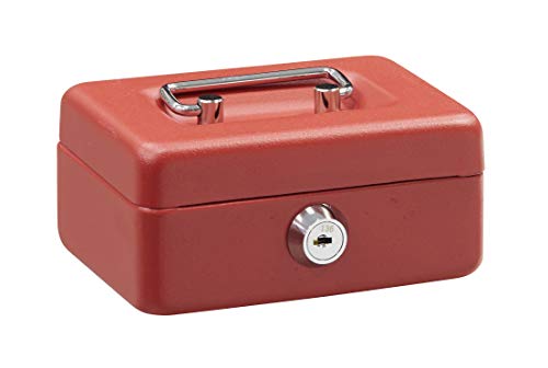 Arregui Elegant C9004 Caudales de Acero, 12,5 cm de Ancho, Caja de Efectivo, con Ranura, roja