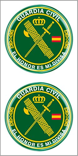 Artimagen Pegatina círculo Guardia Civil El Honor es mi divisa 2 uds. Resina ø 33 mm/ud.